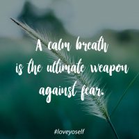 A calm breath is the ultimate weapon against fear.